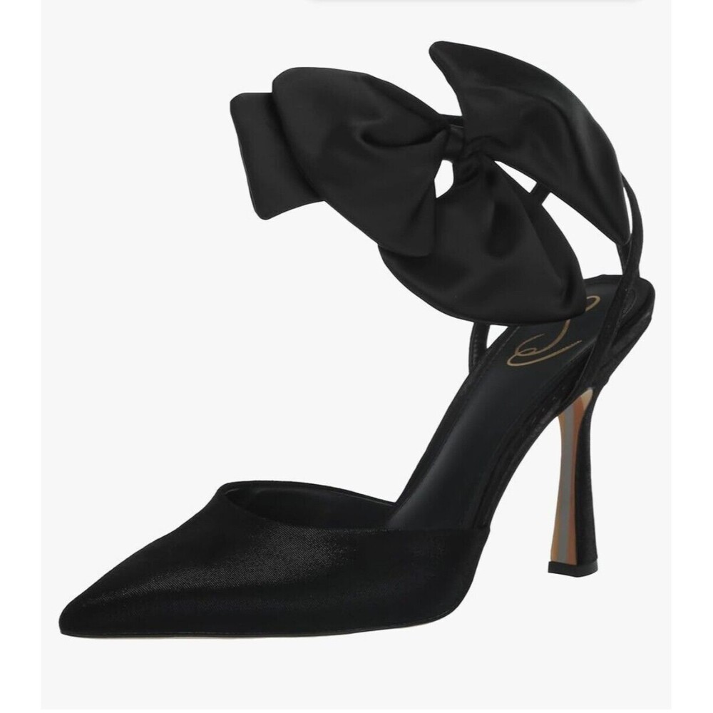 Sam Edelman Halie Bow‎ Black Suede Pump Stiletto Size 9.5